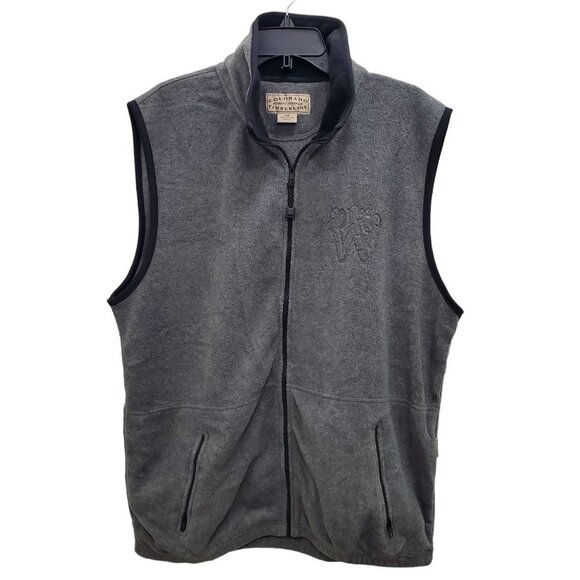 Colorado Timberline Men's Gray Sherpa The West Embossed Sleeveless Sweatervest L - Picture 1 of 7